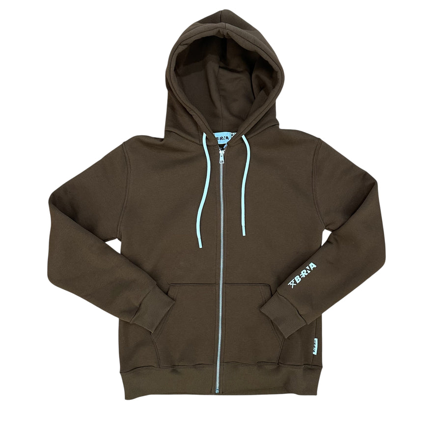 BERNA Felpa Zip Cappuccio Cioccolato
