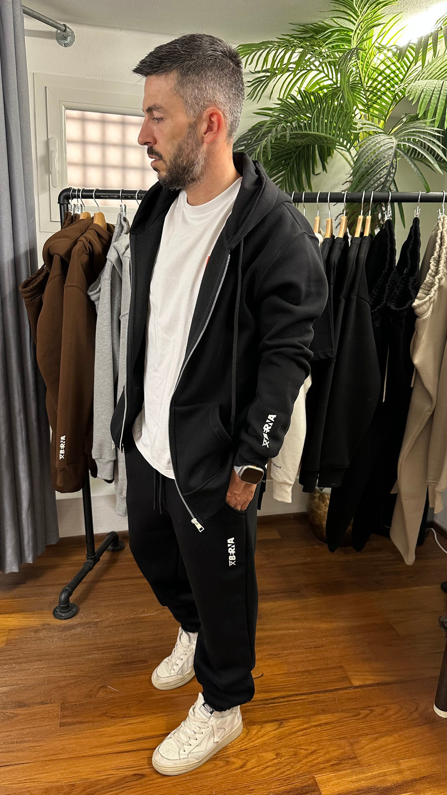 BERNA Zip Cappuccio Nero
