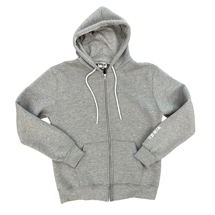 BERNA Felpa Zip Cappuccio Grigio Melange